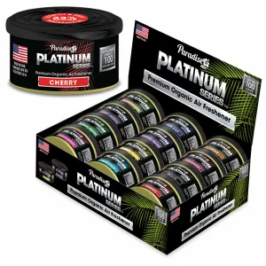 12 Paradise Platinum Organic Air Freshener Fiber Can Assorted Long Lasting Scent
