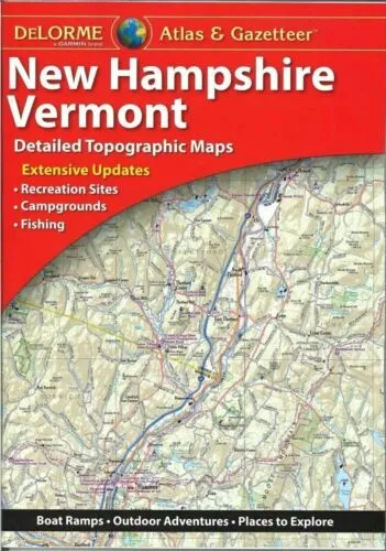 Delorme Vermont VT / NH Atlas & Gazetteer Map Newest Edition Topo / Road Maps