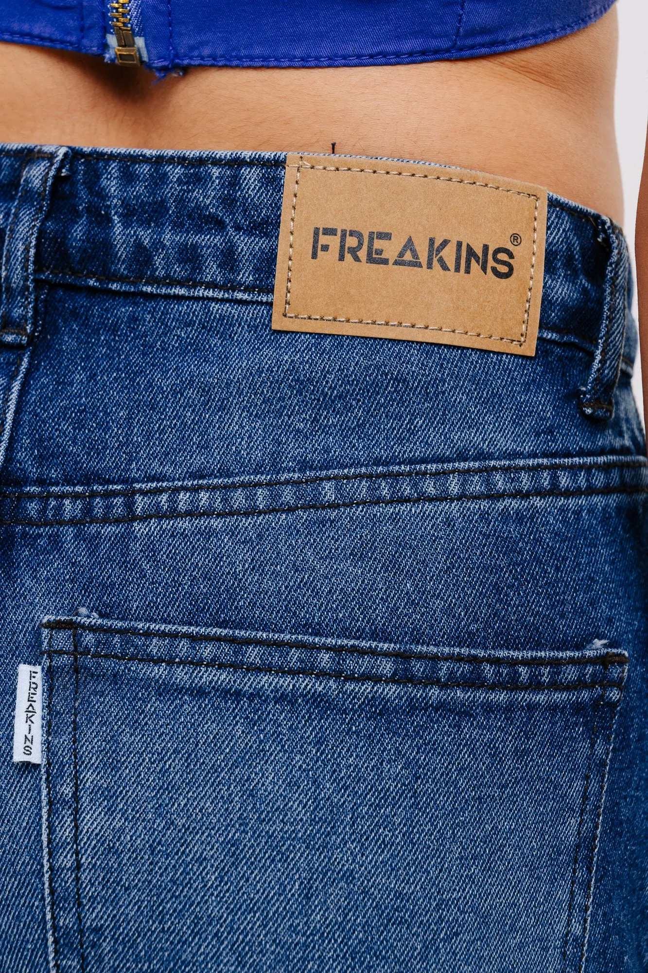Eyelet Detailed Wide Jeans