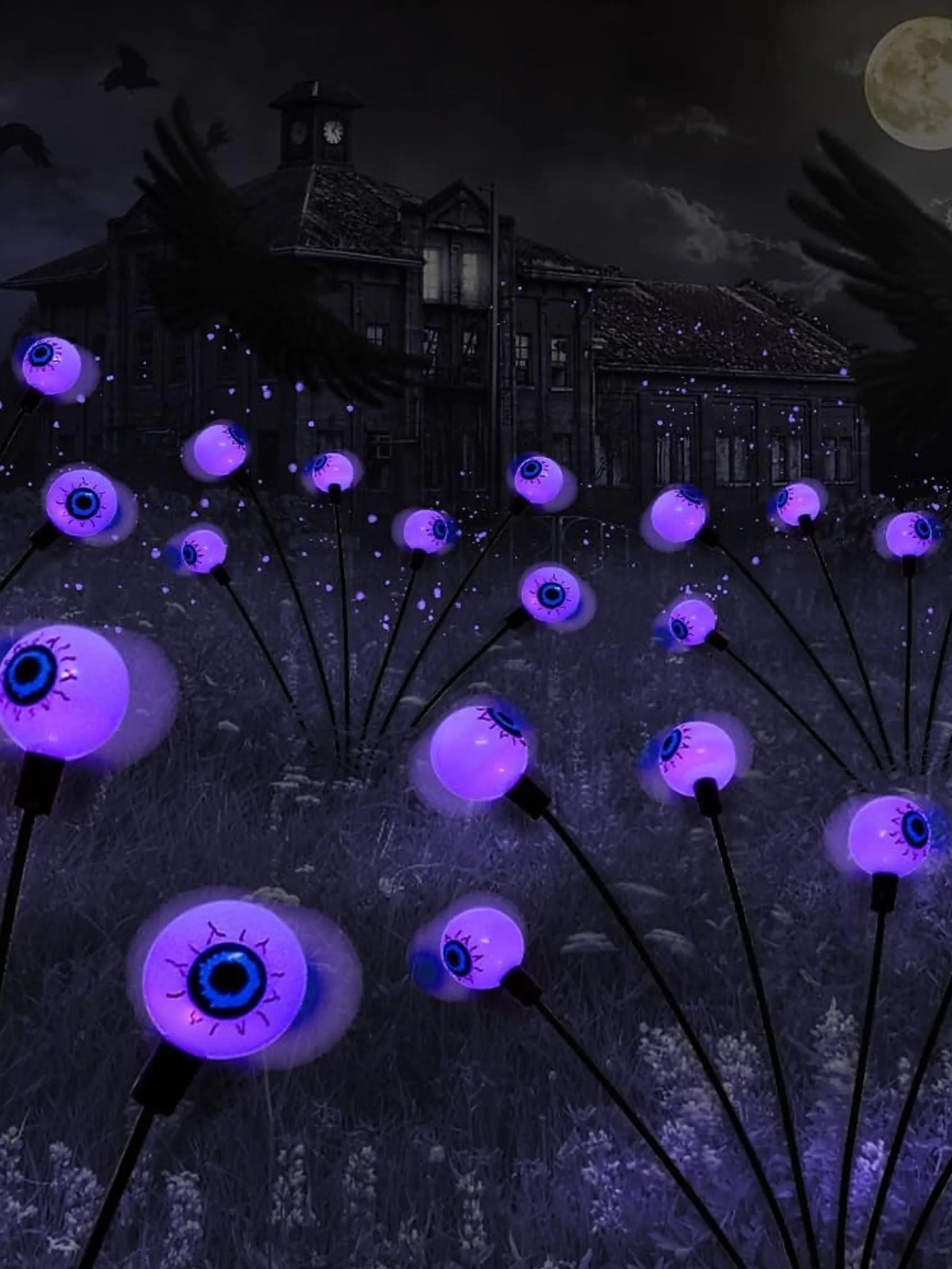 Halloween Green Firefly Ghost Eyeball Swing Horrror Atmosphere Lights