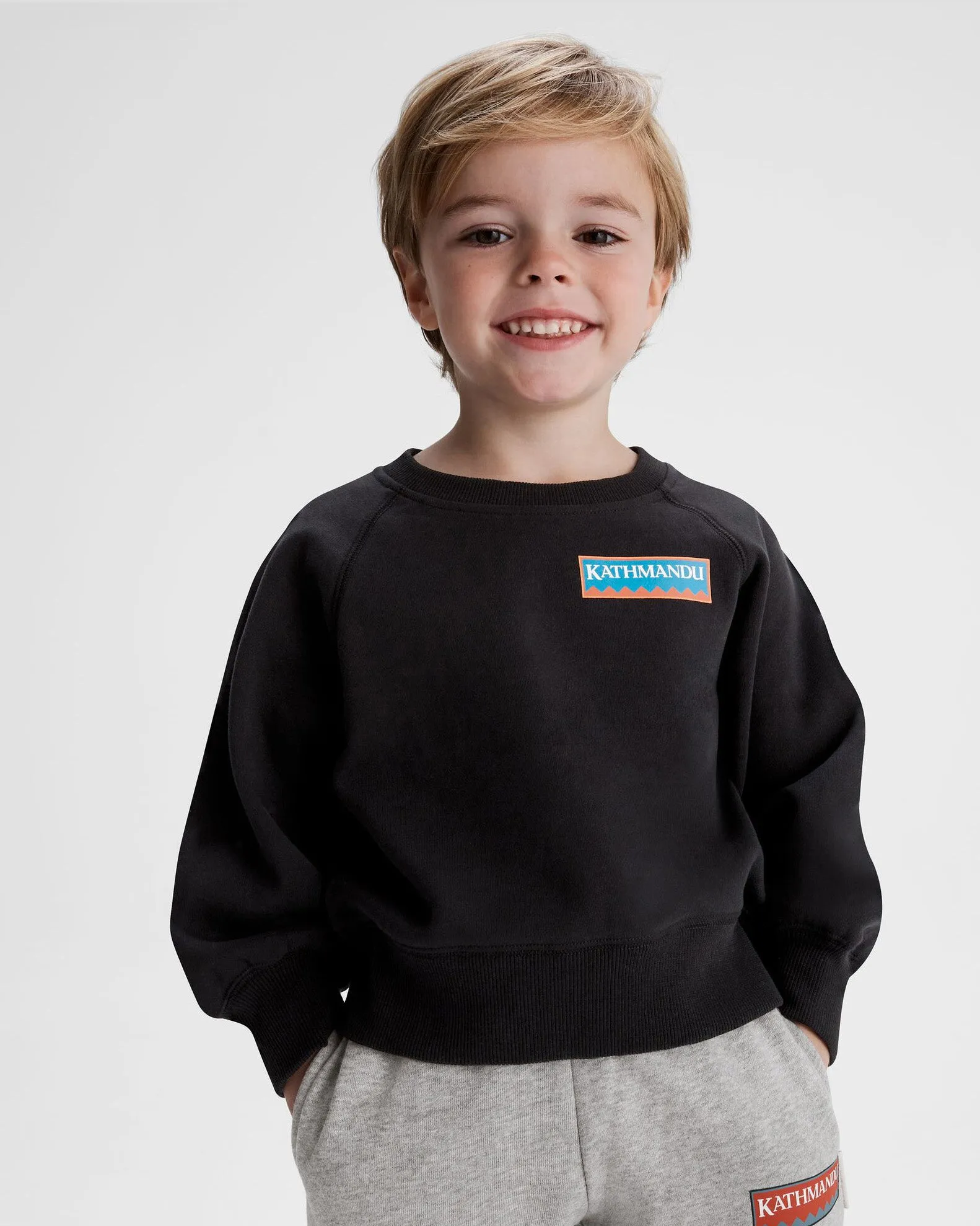 Kids' Heritage Logo LT BB Crew Sweatshirt - Black Stingray