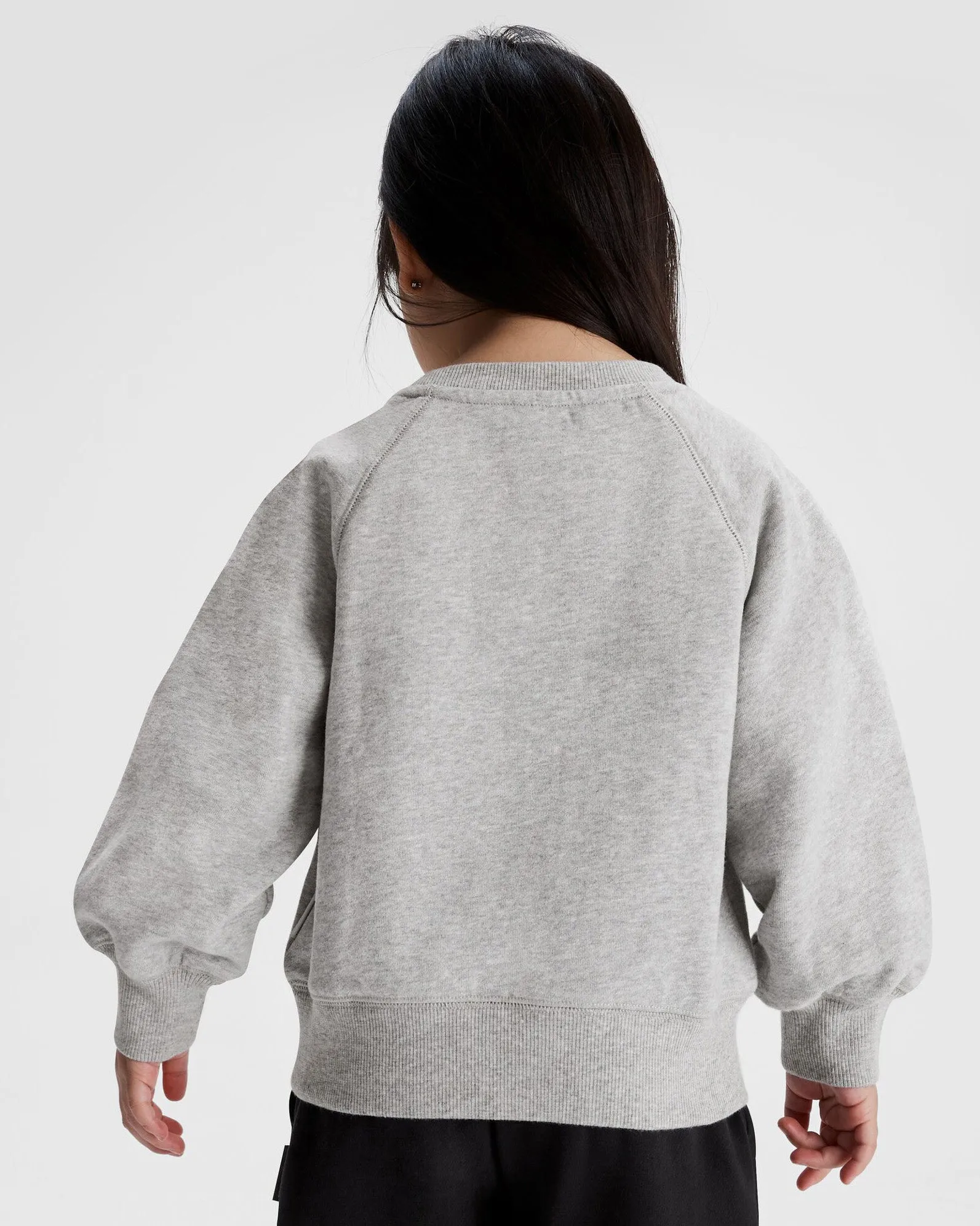 Kids' Heritage Logo LT BB Crew Sweatshirt - Light Grey Marle
