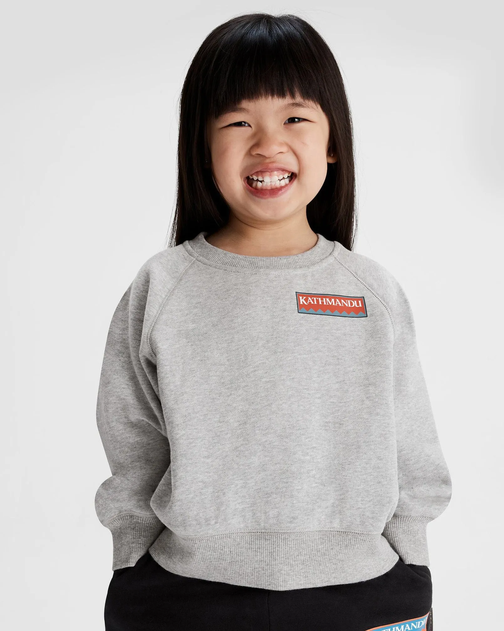 Kids' Heritage Logo LT BB Crew Sweatshirt - Light Grey Marle