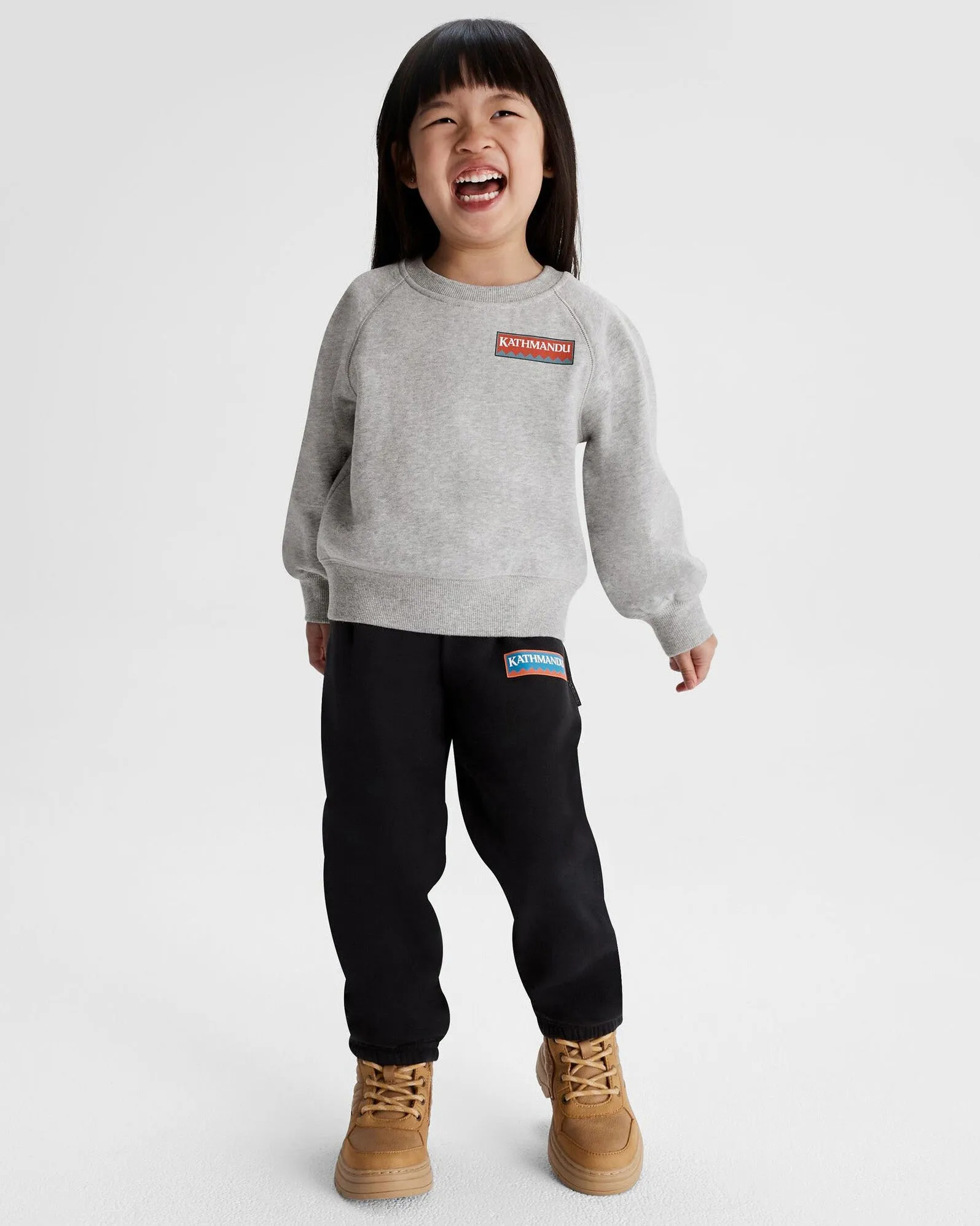 Kids' Heritage Logo LT BB Crew Sweatshirt - Light Grey Marle