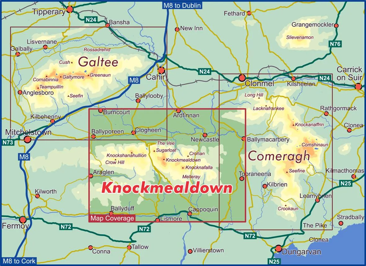 KNOCKMEALDOWN 1:25,000 SCALE MAP - WATERPROOF AND NON-WATERPROOF
