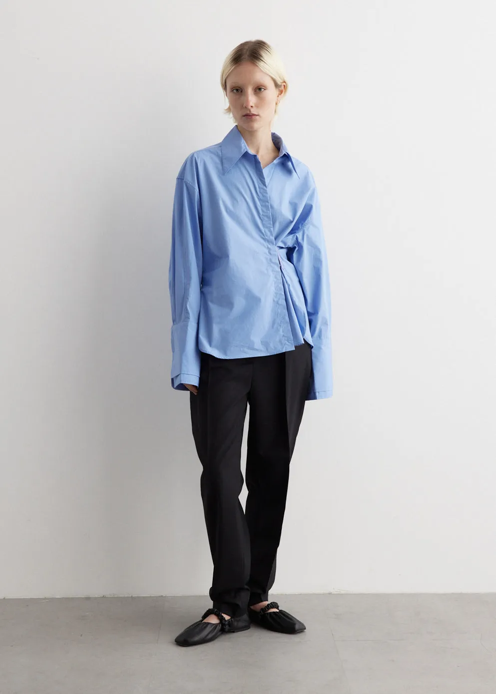 Lingerie-Detailed Asymmetrical Shirt