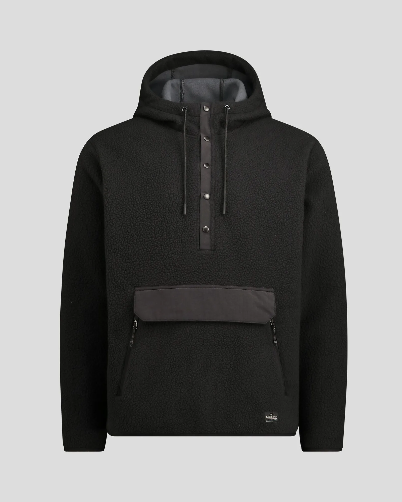 Men's Co-Z High Pile Hooded Pullover  - Black