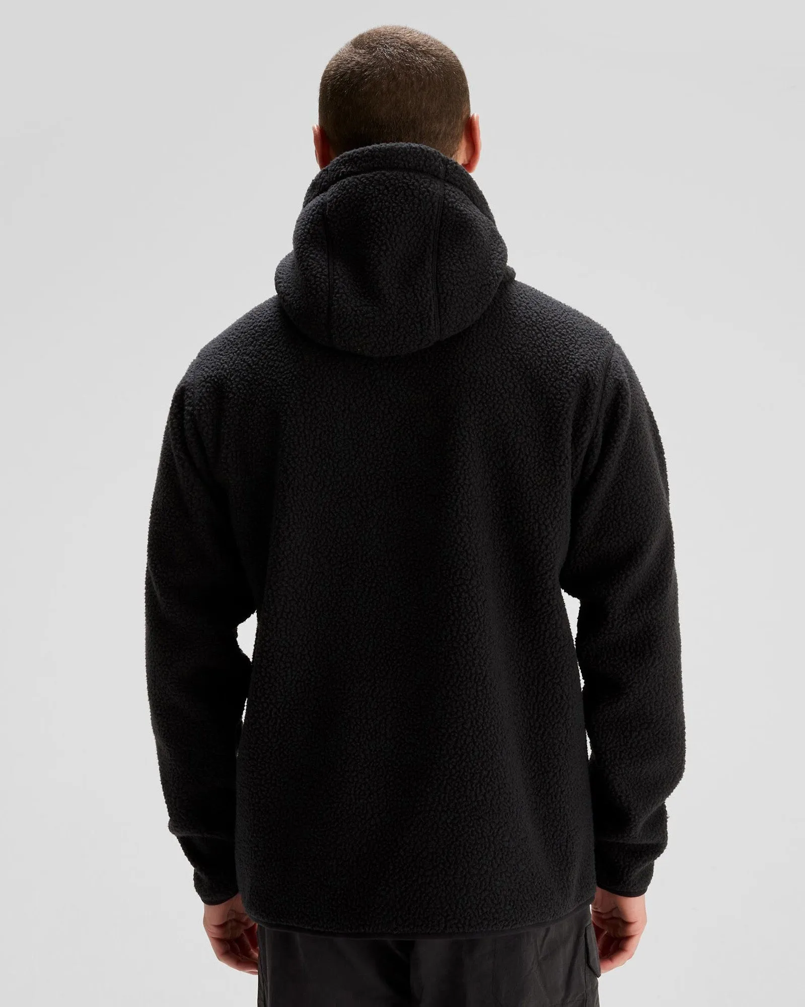 Men's Co-Z High Pile Hooded Pullover  - Black