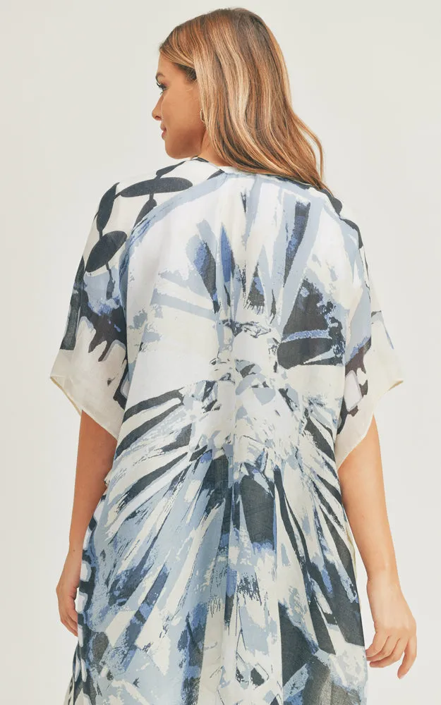 MS0282 Ombre & Geometric Pattern Cover-up Kimono