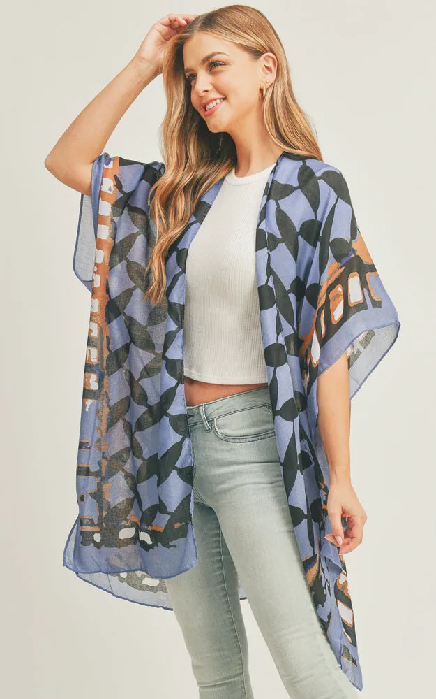 MS0282 Ombre & Geometric Pattern Cover-up Kimono