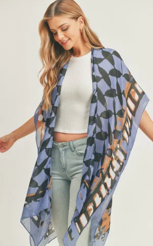 MS0282 Ombre & Geometric Pattern Cover-up Kimono