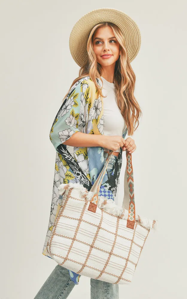 MS0283 Mixed Flower Pattern Cover-up Kimono