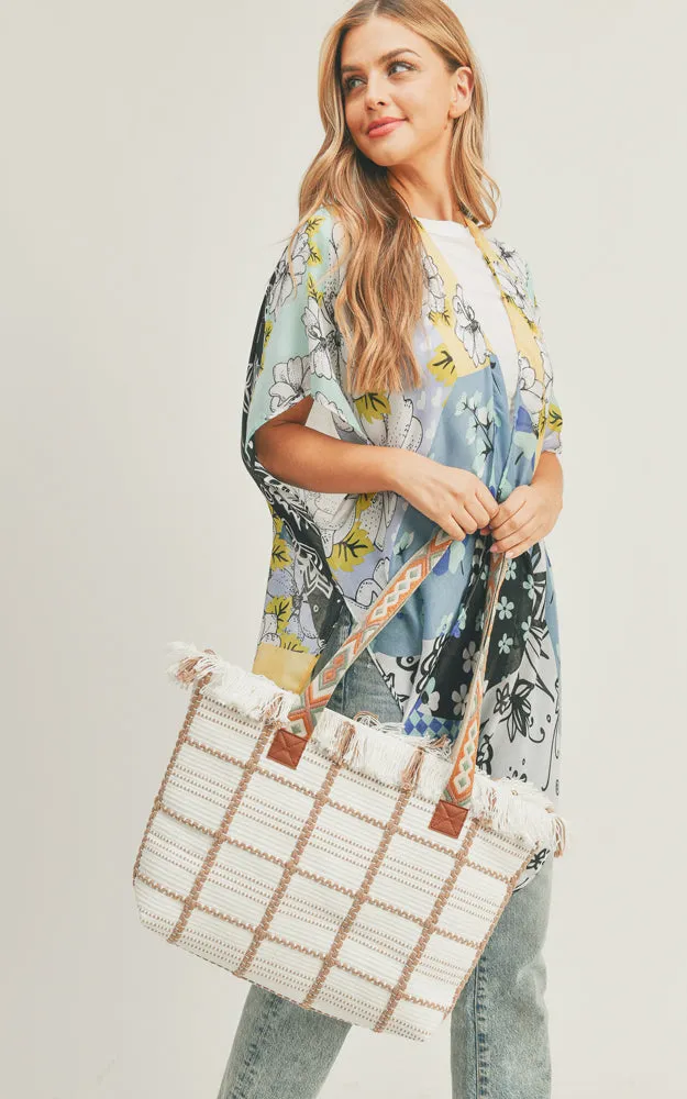 MS0283 Mixed Flower Pattern Cover-up Kimono