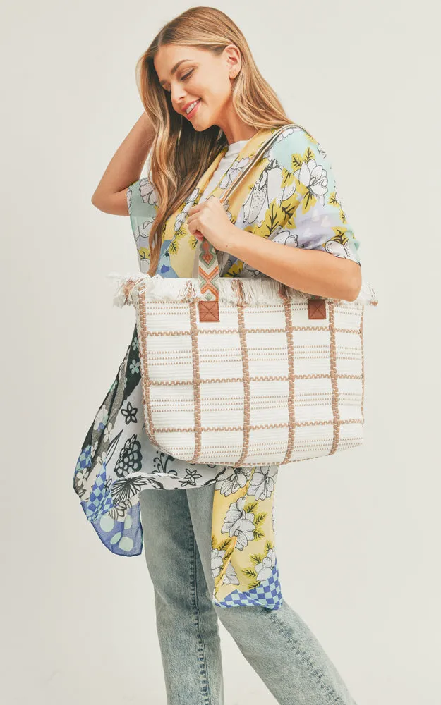 MS0283 Mixed Flower Pattern Cover-up Kimono