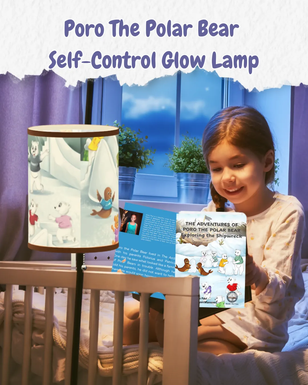 Poro The Polar Bear Self-Control Glow Lamp