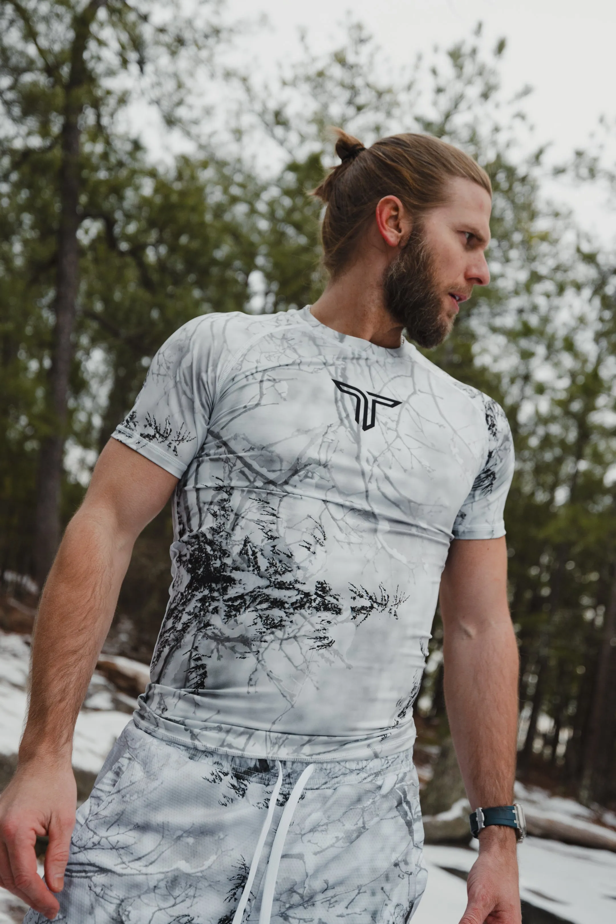 Snow Hunter Camo Short-Sleeve Rashguard