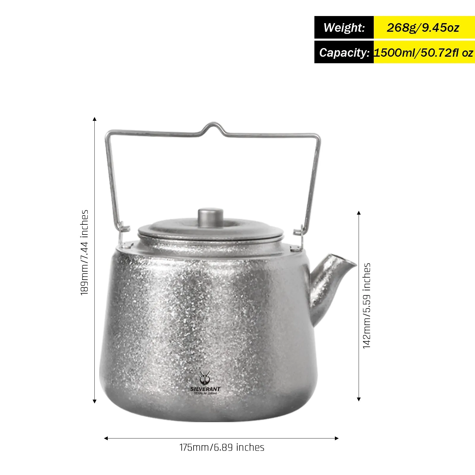 Titanium Bushcraft Kettle - Crystallized Finish