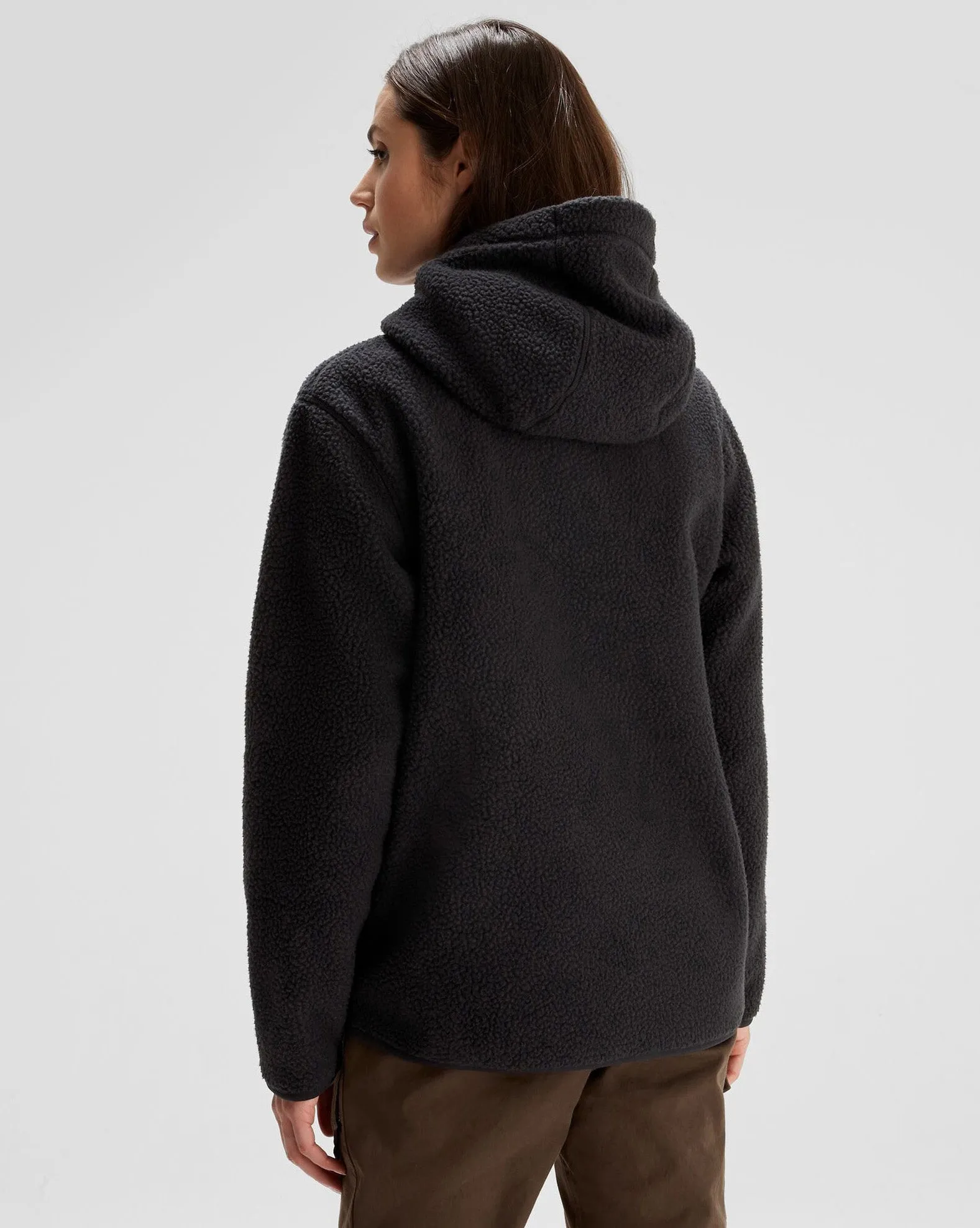 Women's Co-Z High Pile Hooded Pullover  - Black