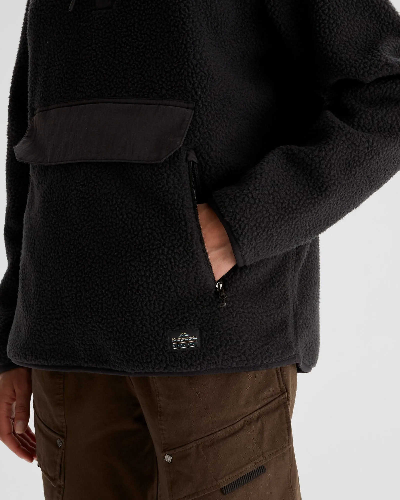 Women's Co-Z High Pile Hooded Pullover  - Black