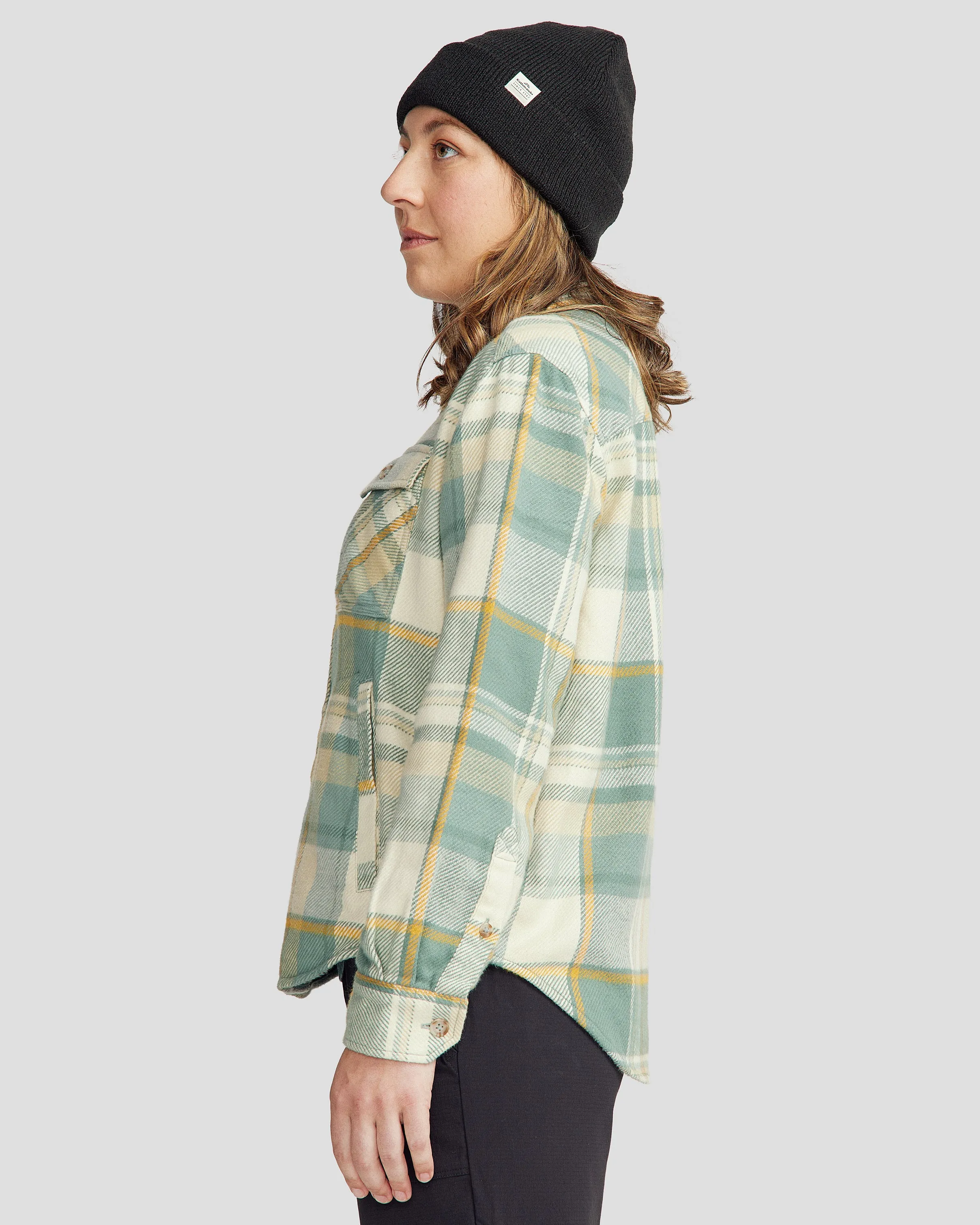 Women’s Huntly Long Sleeve Shirt - Cabin Plaid Light Forest