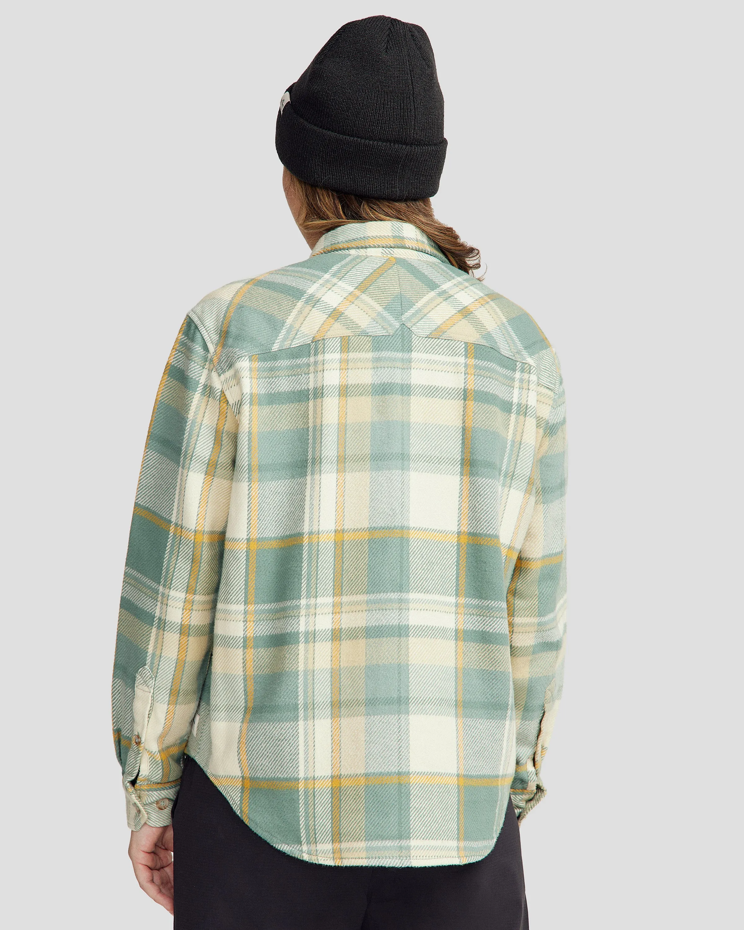 Women’s Huntly Long Sleeve Shirt - Cabin Plaid Light Forest