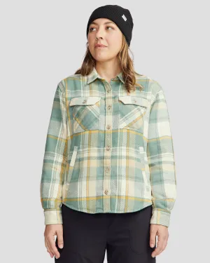Women’s Huntly Long Sleeve Shirt - Cabin Plaid Light Forest